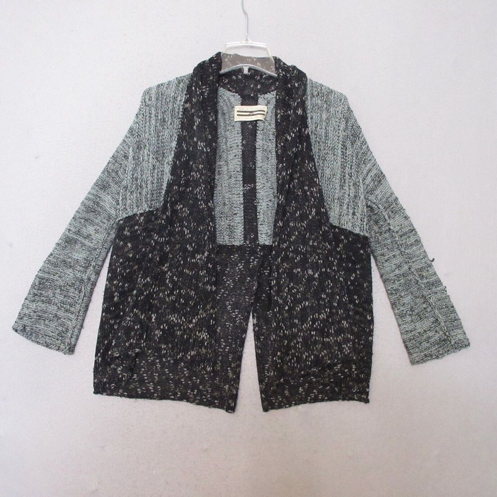 Vintage Sandra Miller Sweater Cardigan Artsy Open Front Hand Loomed 80s 90s READ